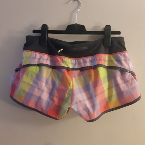 Lululemon Run Speed shorts 2",Foxy plaid/passion pink,8 - Picture 2 of 10